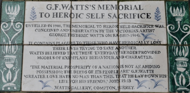 G.F Watts's memorial to heroic self sacrifice
